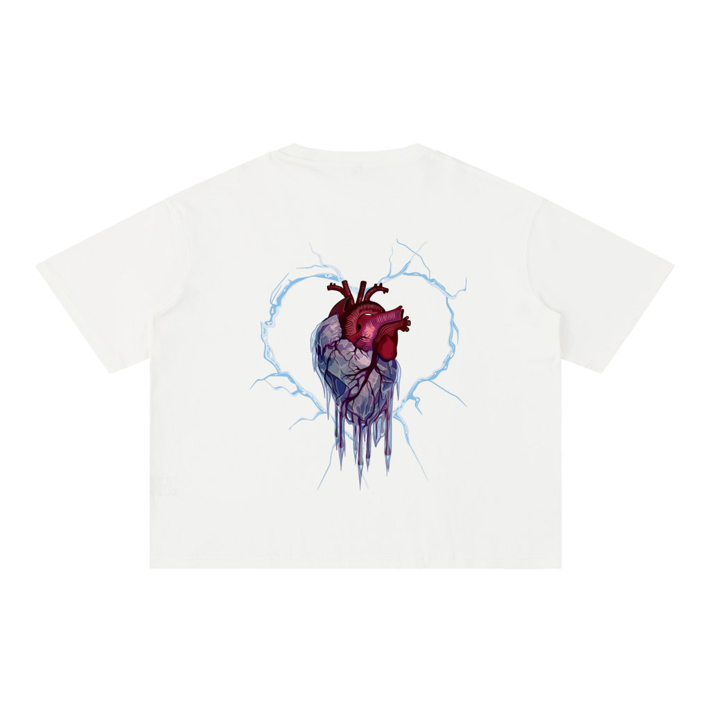 Frozen Heart Mineral Wash Boxy Cotton T-Shirt