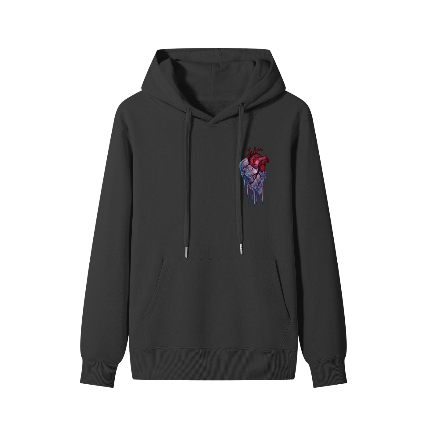 Unisex cotton hoodie with long sleeves and pocket, thick 100% cotton fabric, casual streetwear style