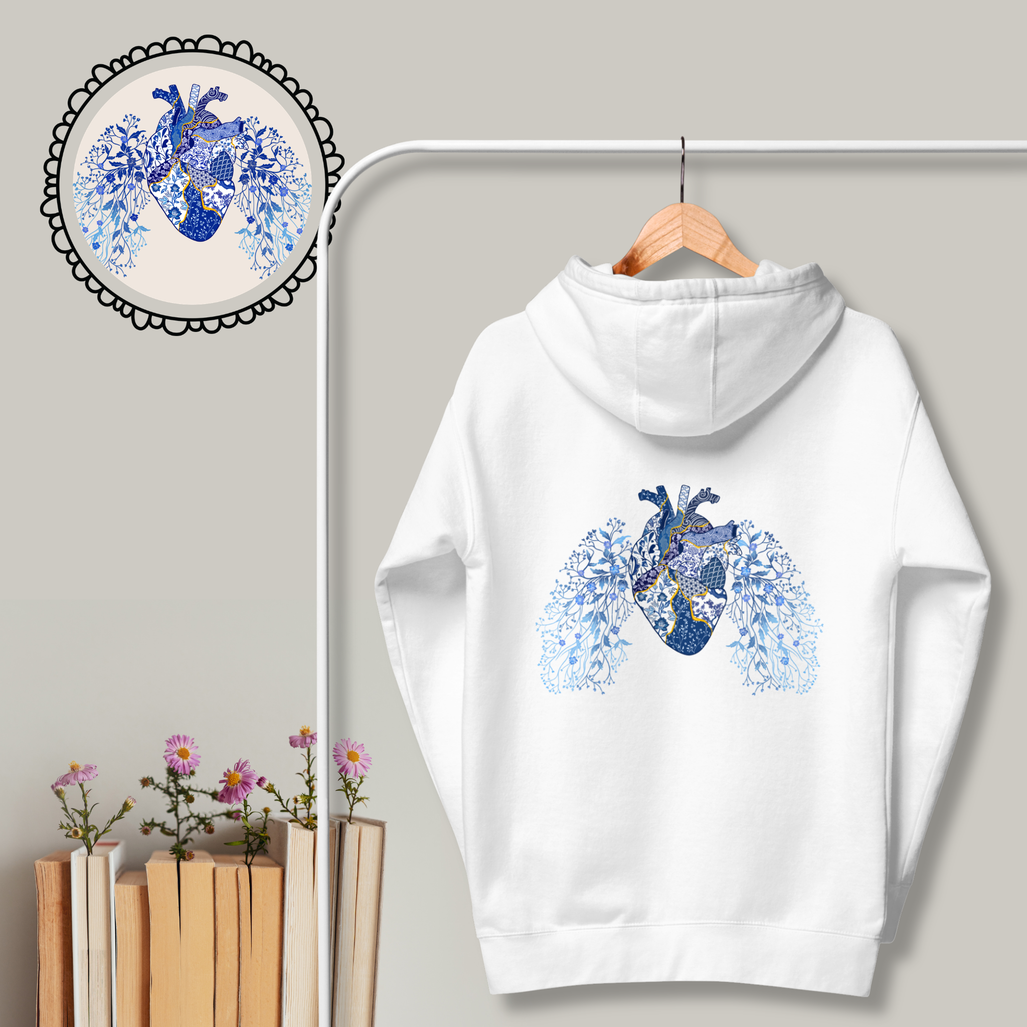 Kintsugi Heart Unisex Artistic Hoodie| Ink & Fable Apparel
