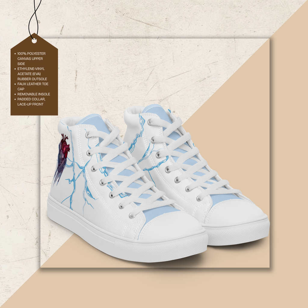 Men's High Top Canvas Shoes | Ink & Fable Apparel | Frozen Heart