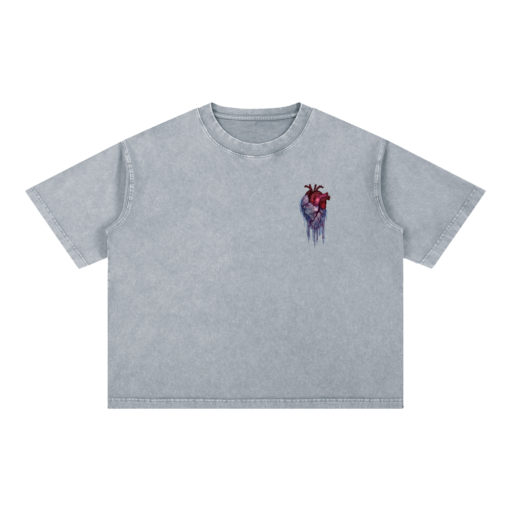 Kintsugi Heart Mineral Wash Boxy Cotton T-Shirt