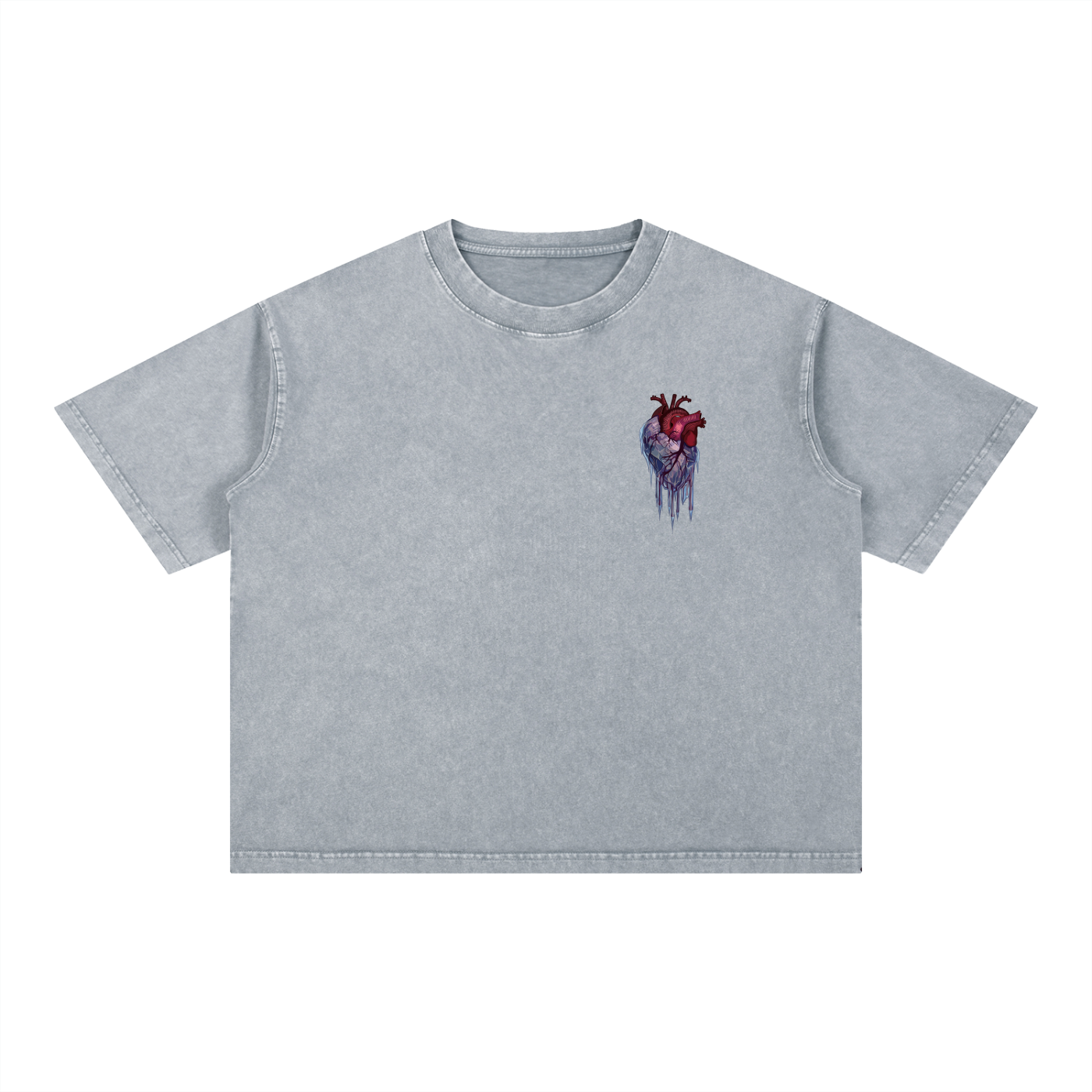 Kintsugi Heart Mineral Wash Boxy Cotton T-Shirt