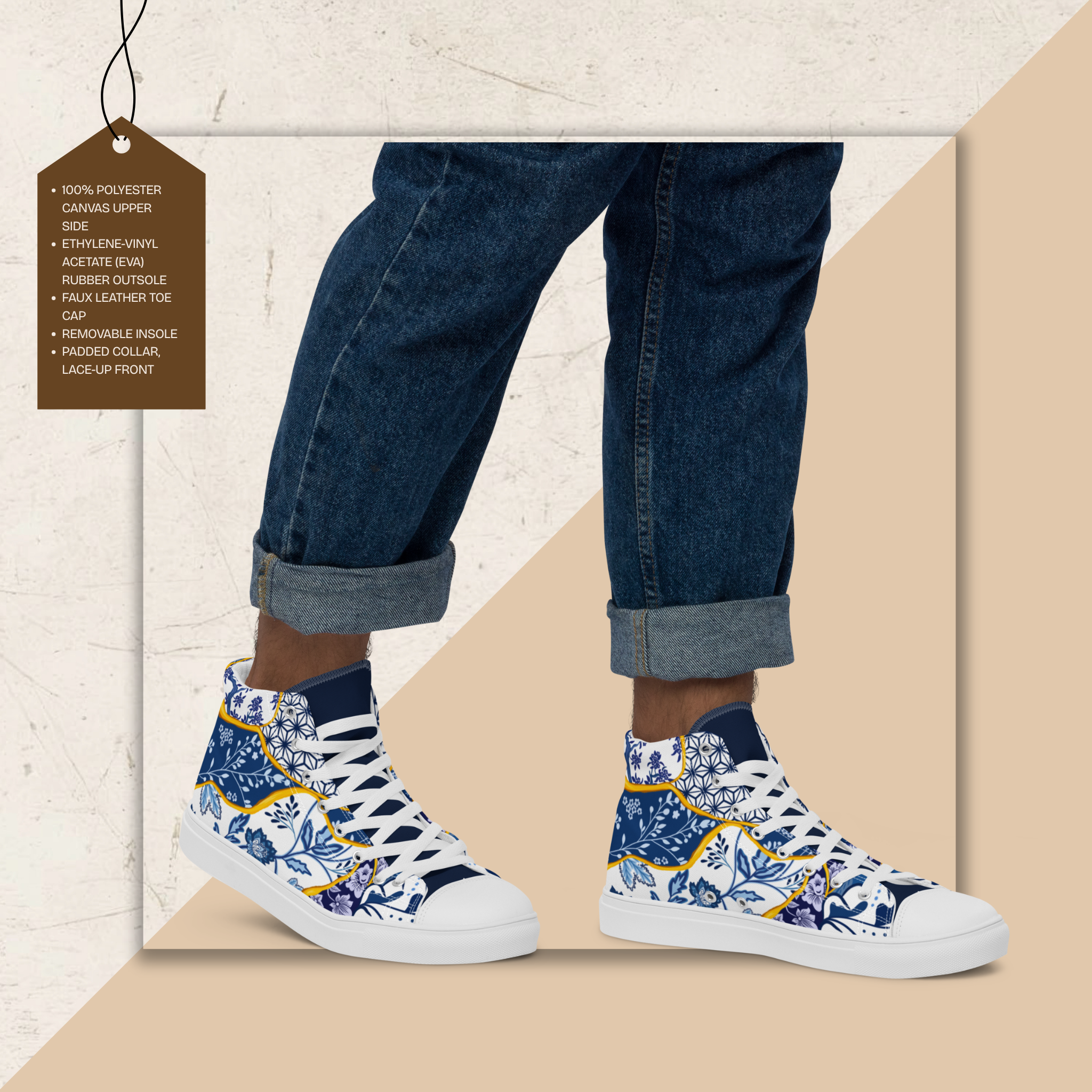 Men's High Top Canvas Shoes | Ink & Fable Apparel | Kintsugi Heart
