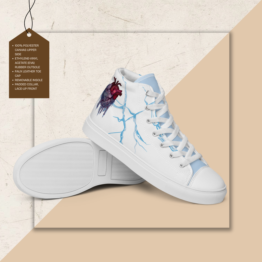 Men's High Top Canvas Shoes | Ink & Fable Apparel | Frozen Heart