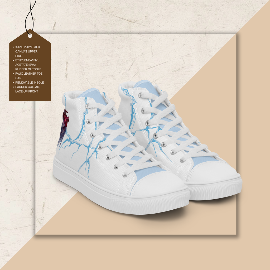 Women's High Top Canvas Shoes | Ink & Fable Apparel | Frozen Heart