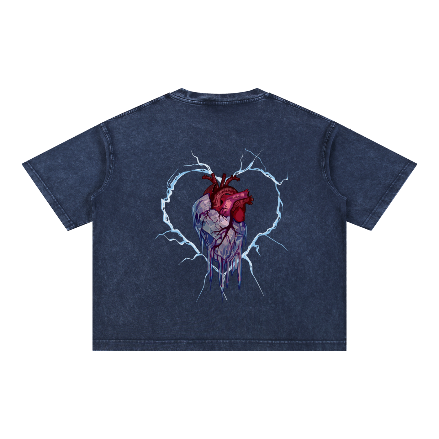 Frozen Heart Mineral Wash Boxy Cotton T-Shirt
