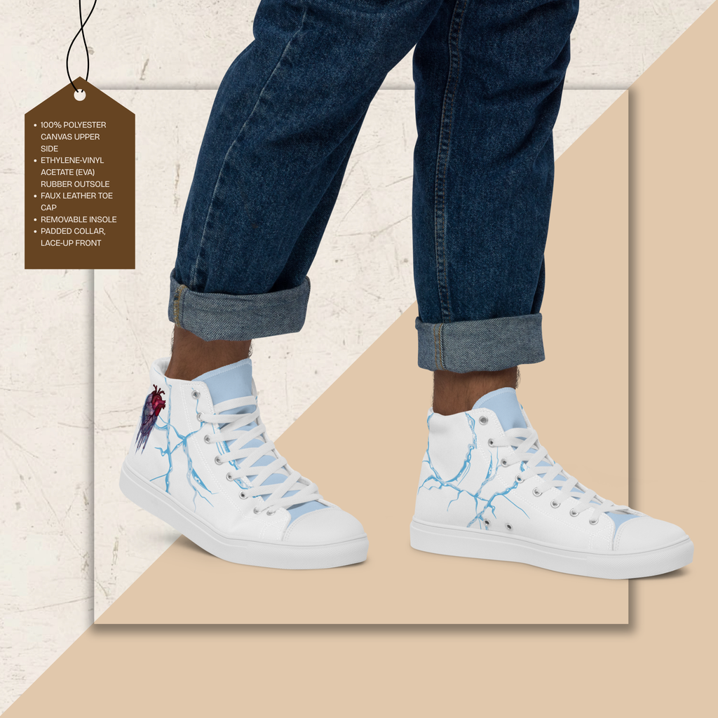 Men's High Top Canvas Shoes | Ink & Fable Apparel | Frozen Heart
