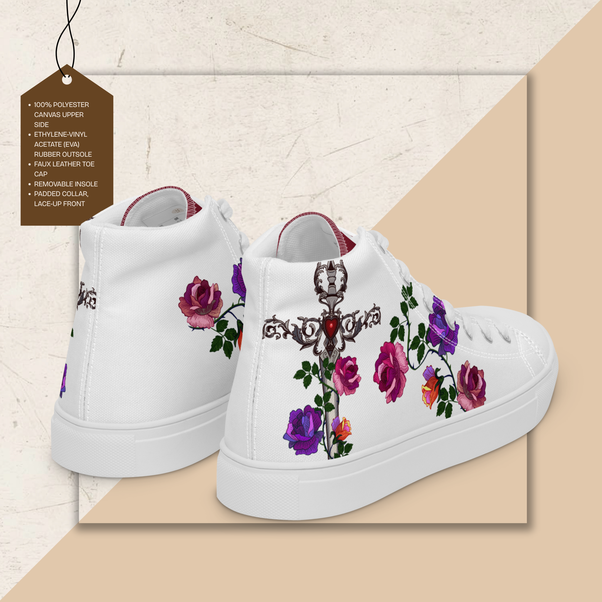 Women's High Top Canvas Shoes | Ink & Fable Apparel | Locked Dagger