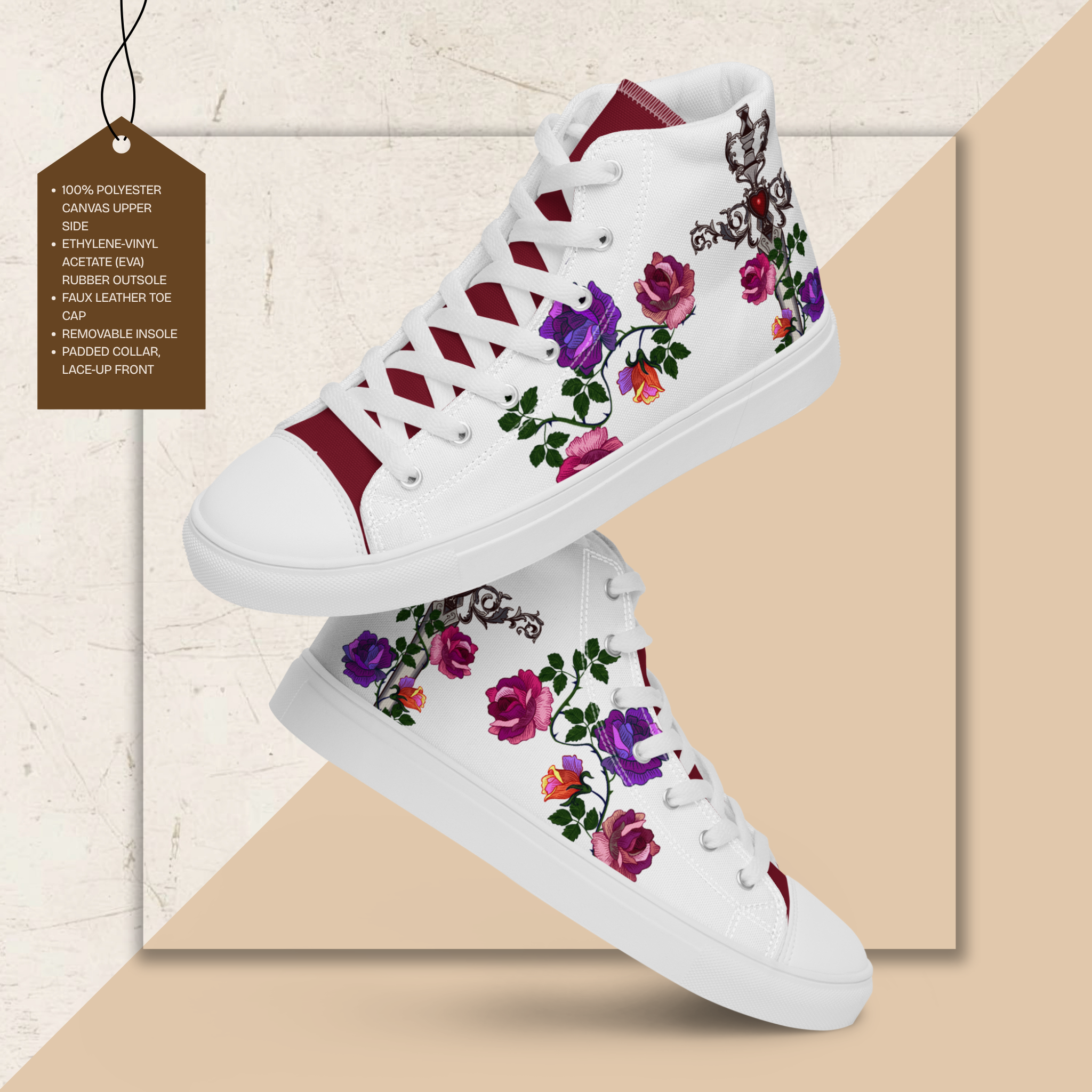 Women's High Top Canvas Shoes | Ink & Fable Apparel | Locked Dagger