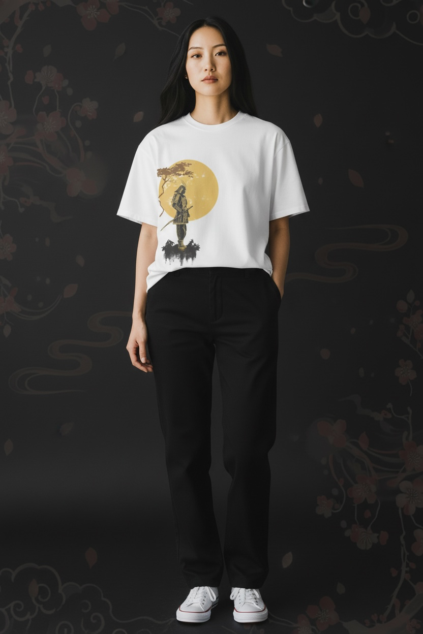 Samurai Armour Unisex T-Shirt | Gold Metallic Print