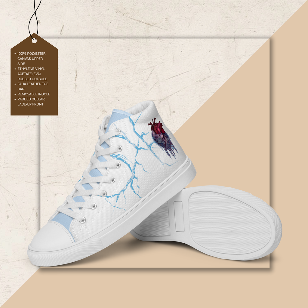 Women's High Top Canvas Shoes | Ink & Fable Apparel | Frozen Heart