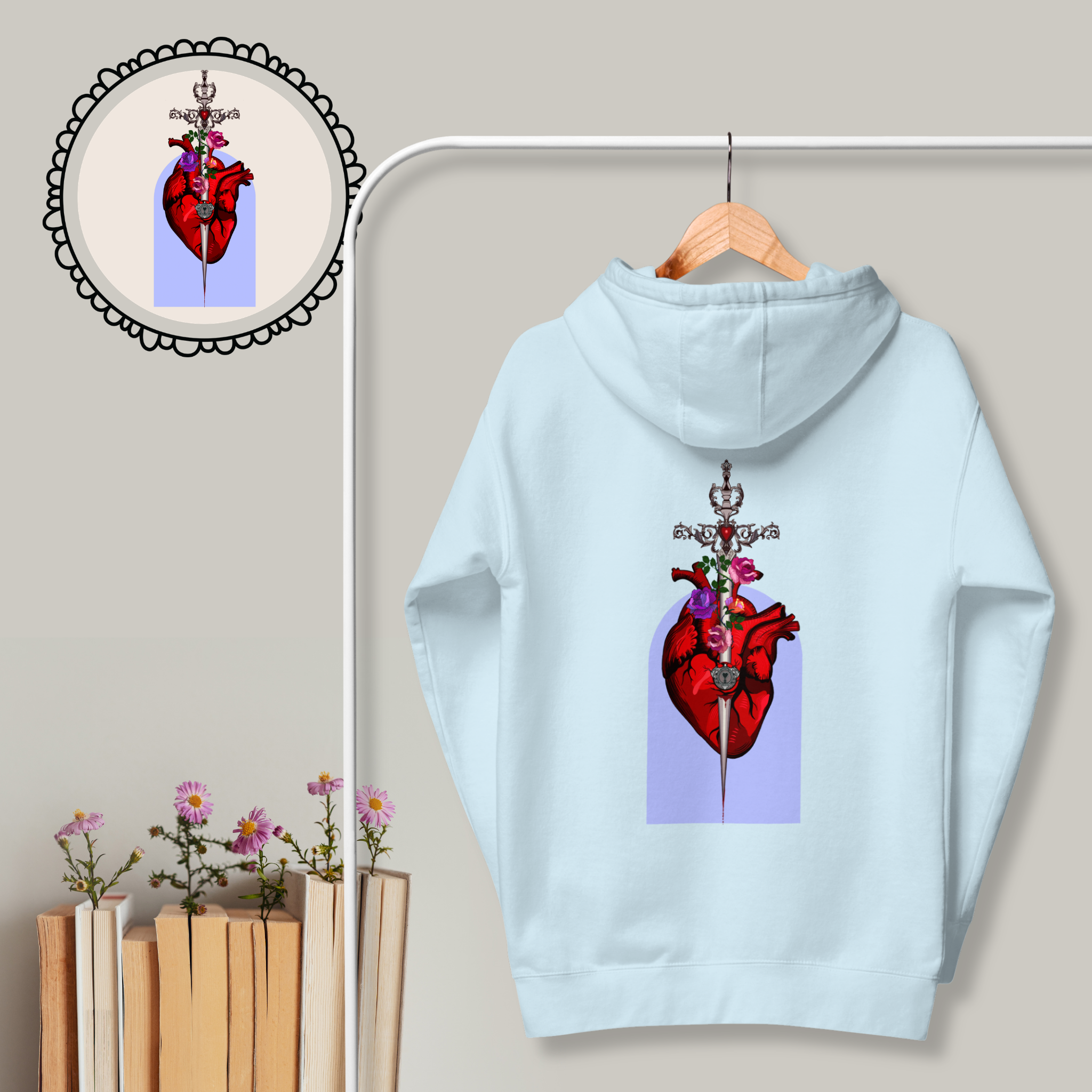 Locked Dagger | Graphic Hoodie | Ink & Fable Apparel