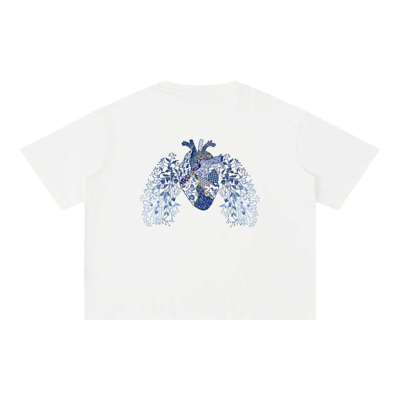 Kintsugi Heart Mineral Wash Boxy Cotton T-Shirt