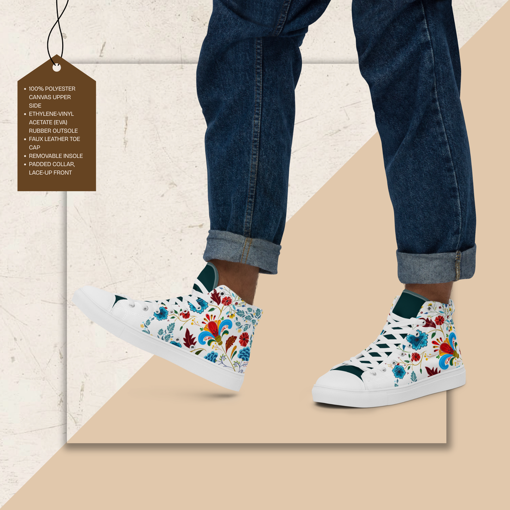 Men's High Top Canvas Shoes | Ink & Fable Apparel | Cracks Beneath Beauty