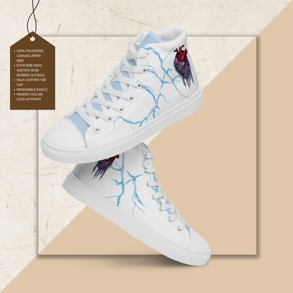 Men's High Top Canvas Shoes | Ink & Fable Apparel | Frozen Heart
