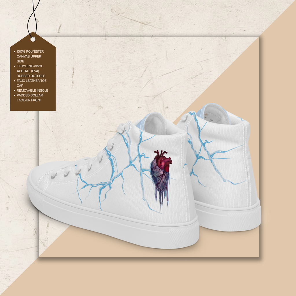 Women's High Top Canvas Shoes | Ink & Fable Apparel | Frozen Heart