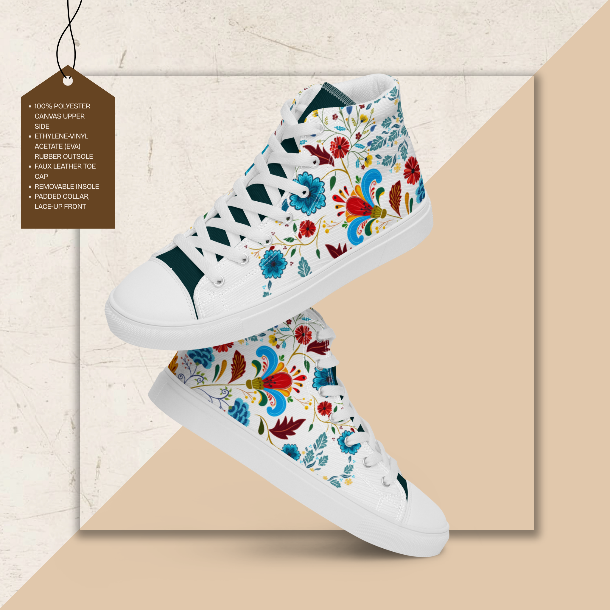 Men's High Top Canvas Shoes | Ink & Fable Apparel | Cracks Beneath Beauty