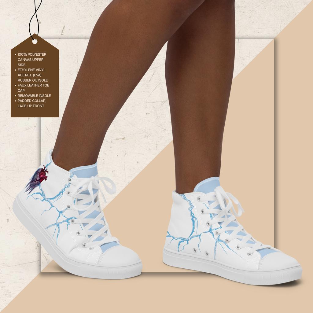 Women's High Top Canvas Shoes | Ink & Fable Apparel | Frozen Heart