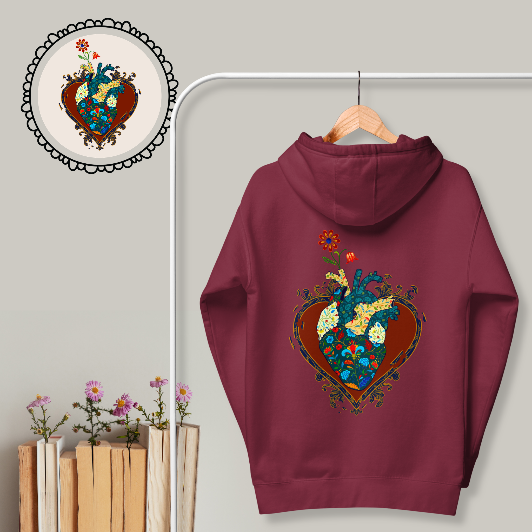 Cracks Beneath Beauty | Literary Graphic Hoodie | Ink & Fable Apparel