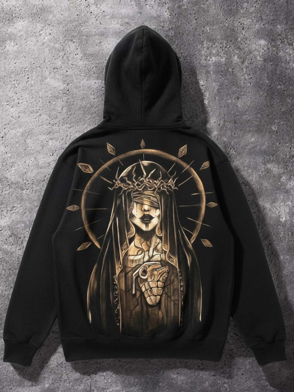 Bleach Painted Unisex Hoodie Medium