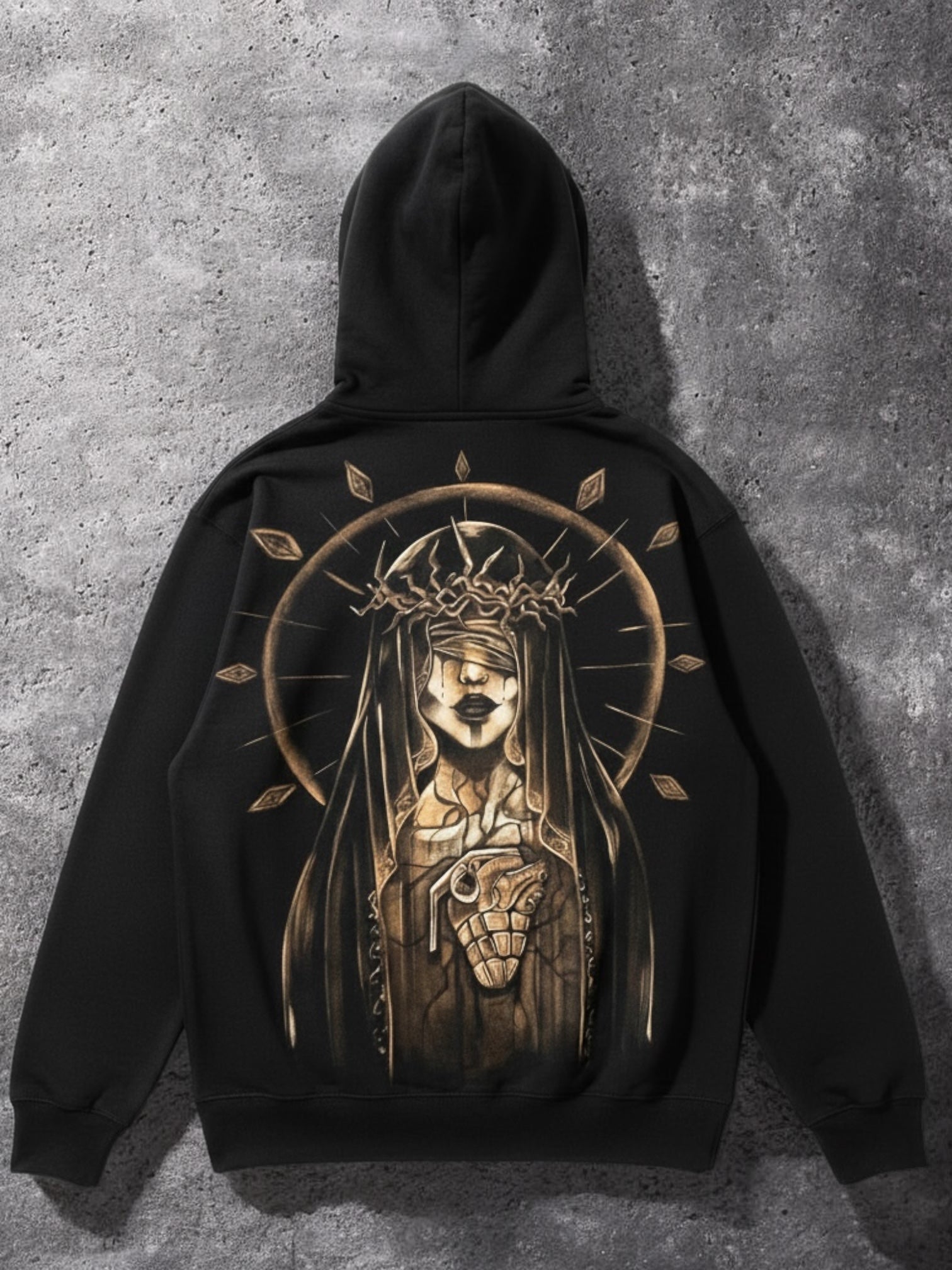 Bleach Painted Unisex Hoodie Medium