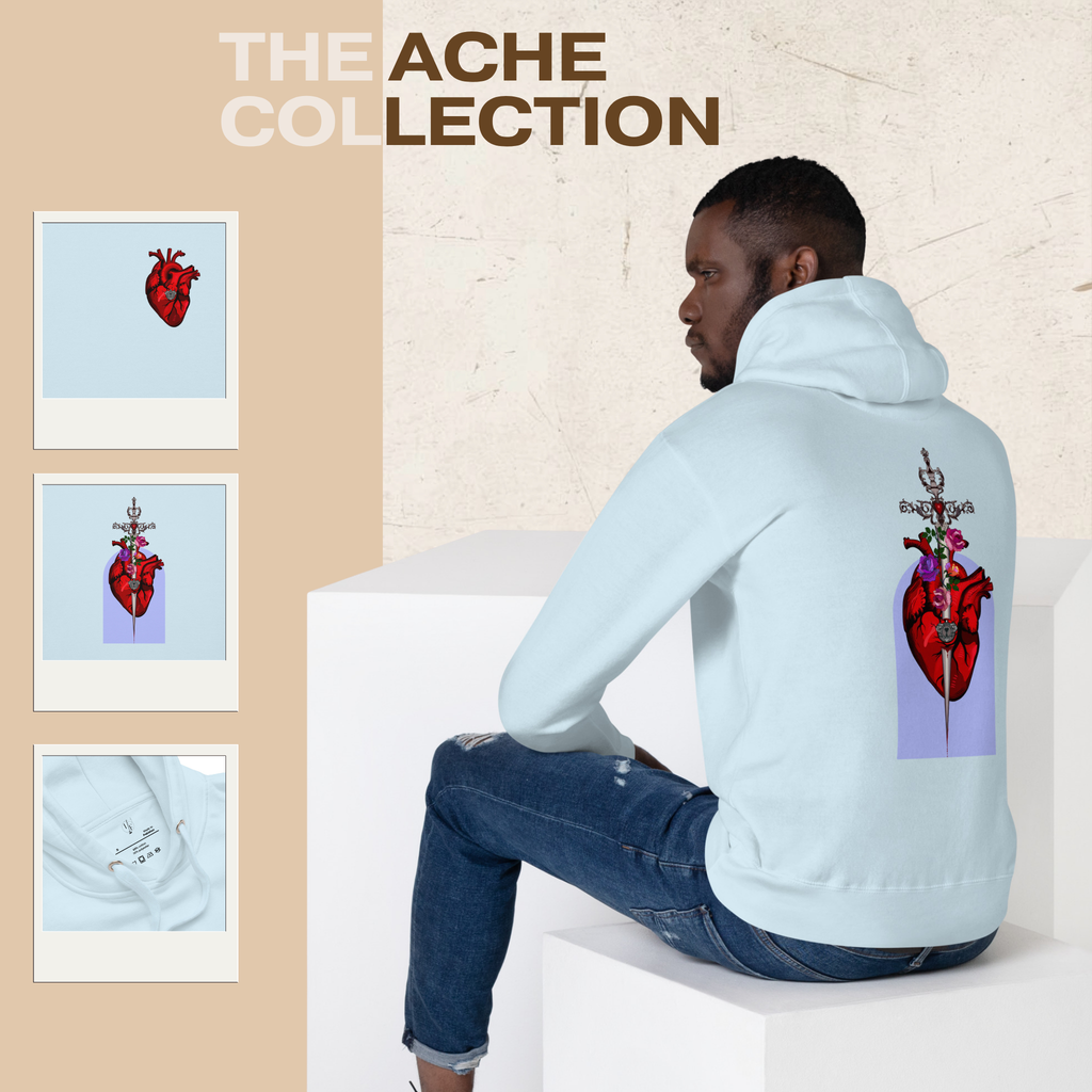 Ink & Fable Locked Dagger graphic hoodie with front pouch pocket and 3-panel hood