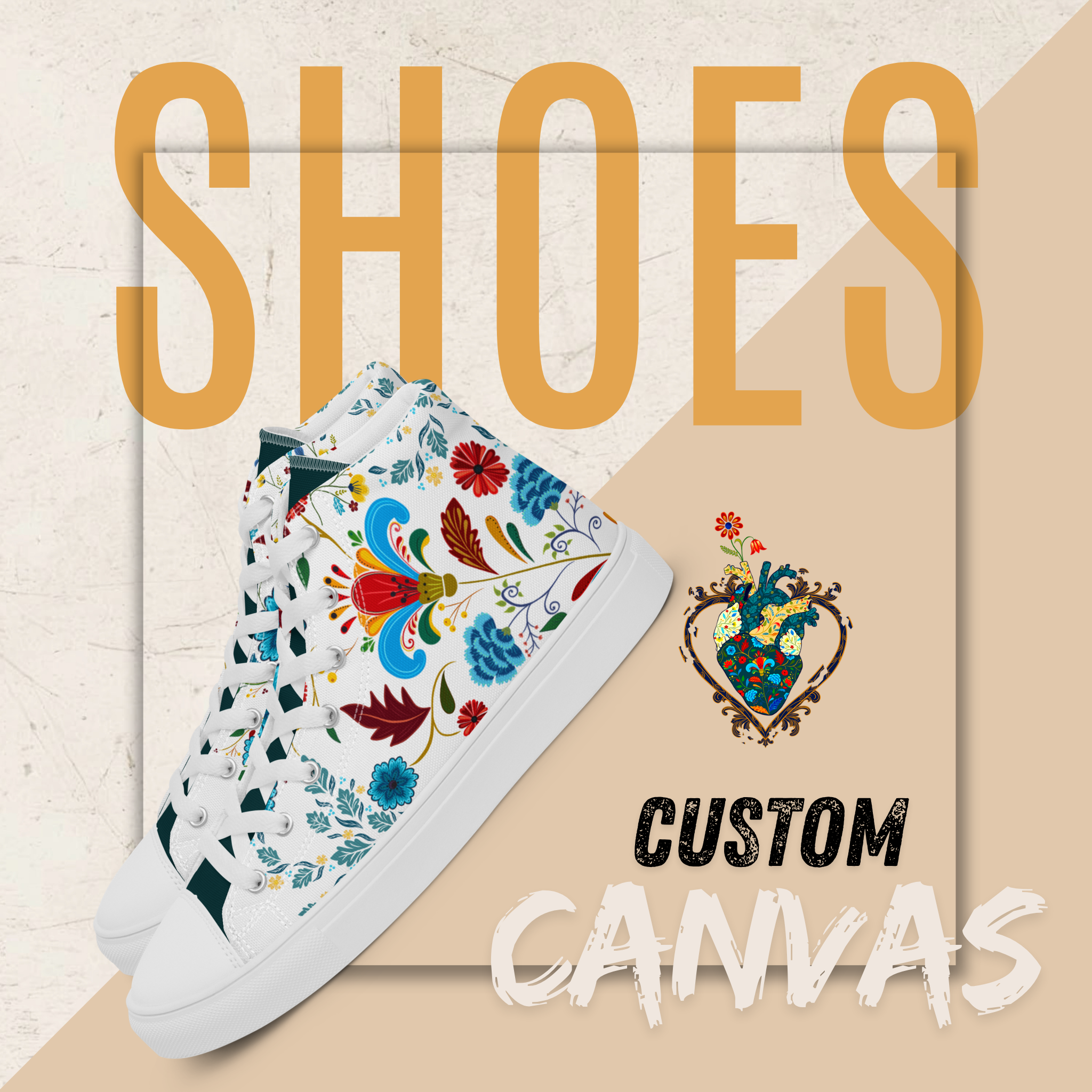 Women's High Top Canvas Shoes | Ink & Fable Apparel  | Cracks Beneath Beauty