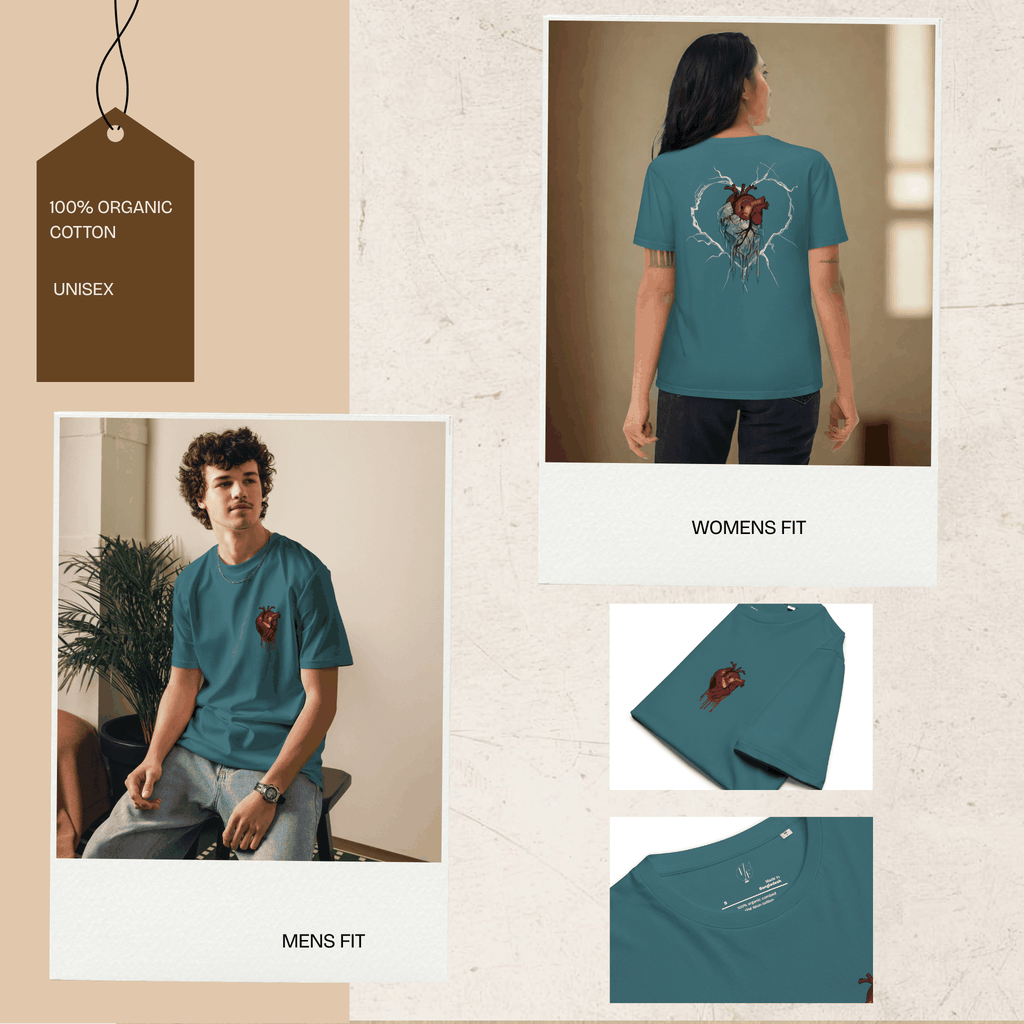 Frozen Heart graphic t-shirt made from 100% organic cotton with eco-friendly design and free delivery