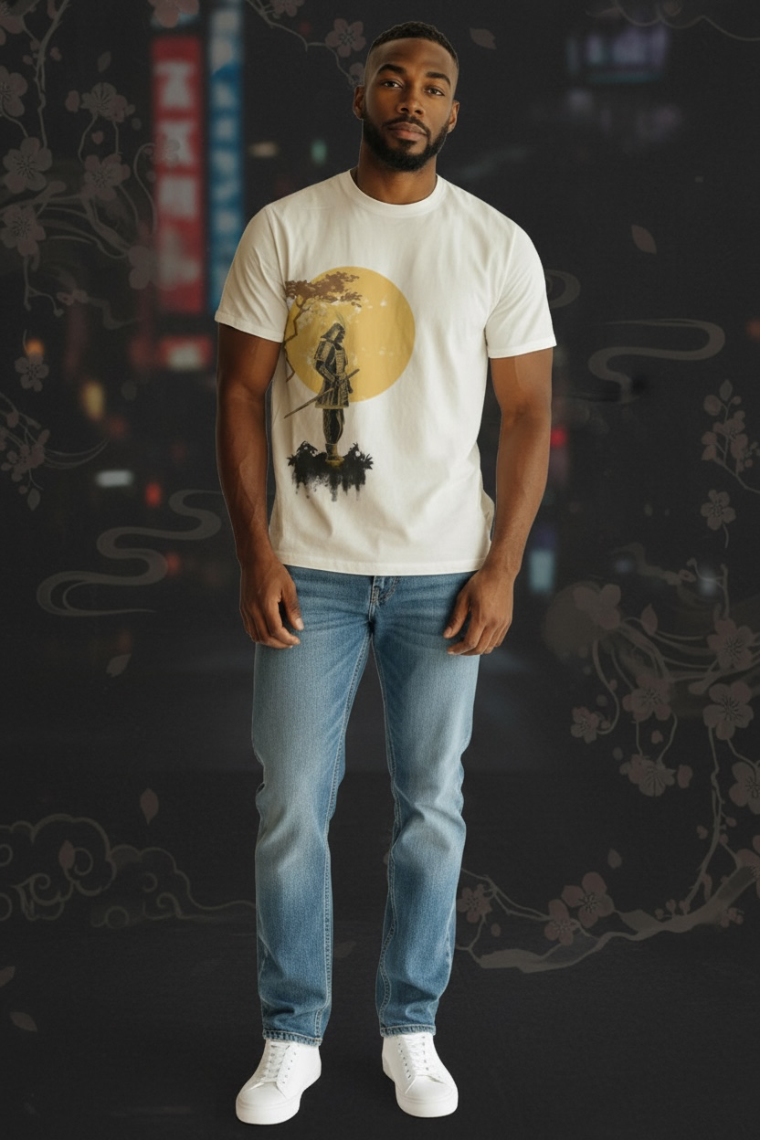 Samurai Armour Unisex T-Shirt | Gold Metallic Print
