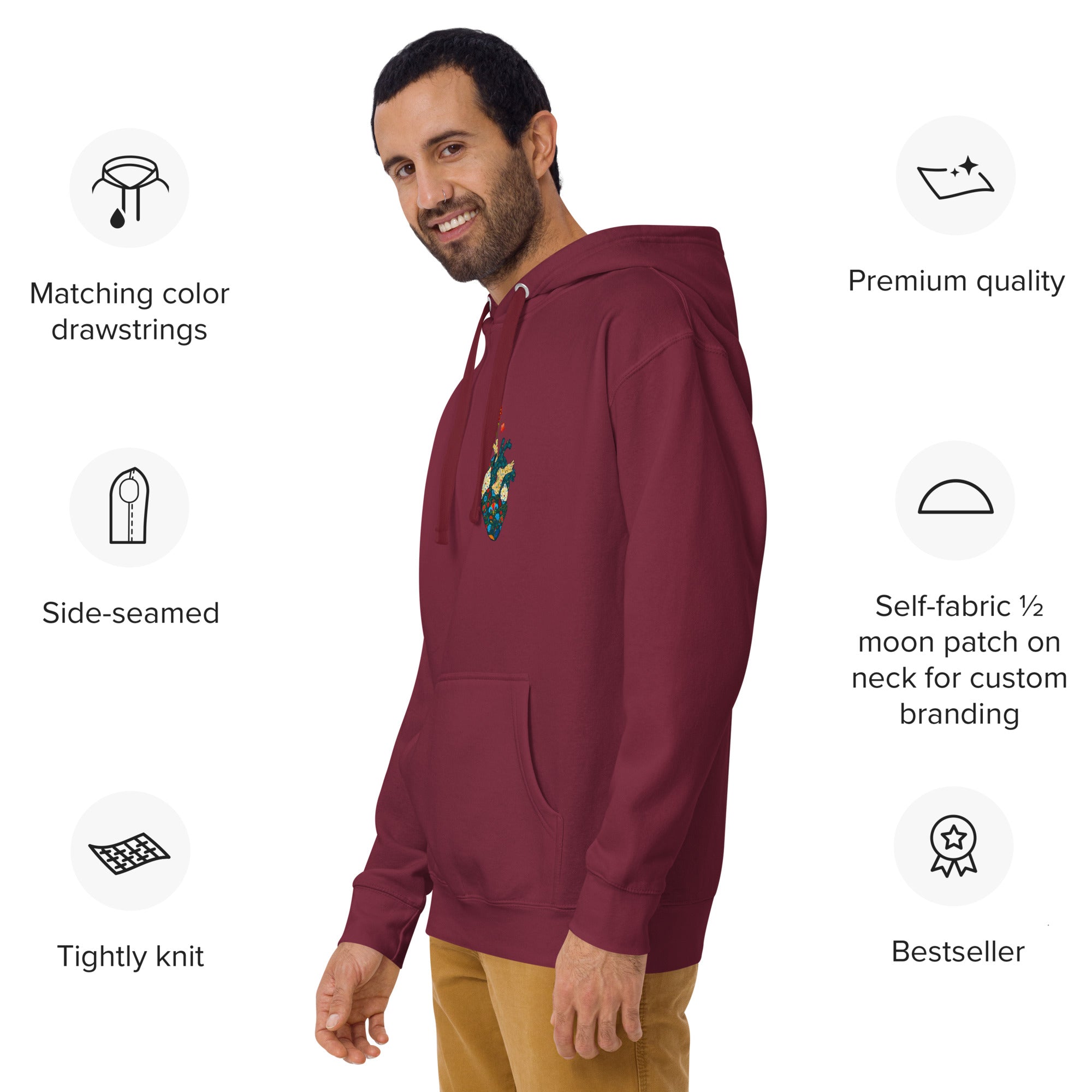 Cracks Beneath Beauty Literary Graphic Hoodie