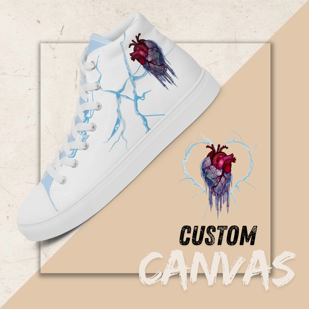 Men's High Top Canvas Shoes | Ink & Fable Apparel | Frozen Heart