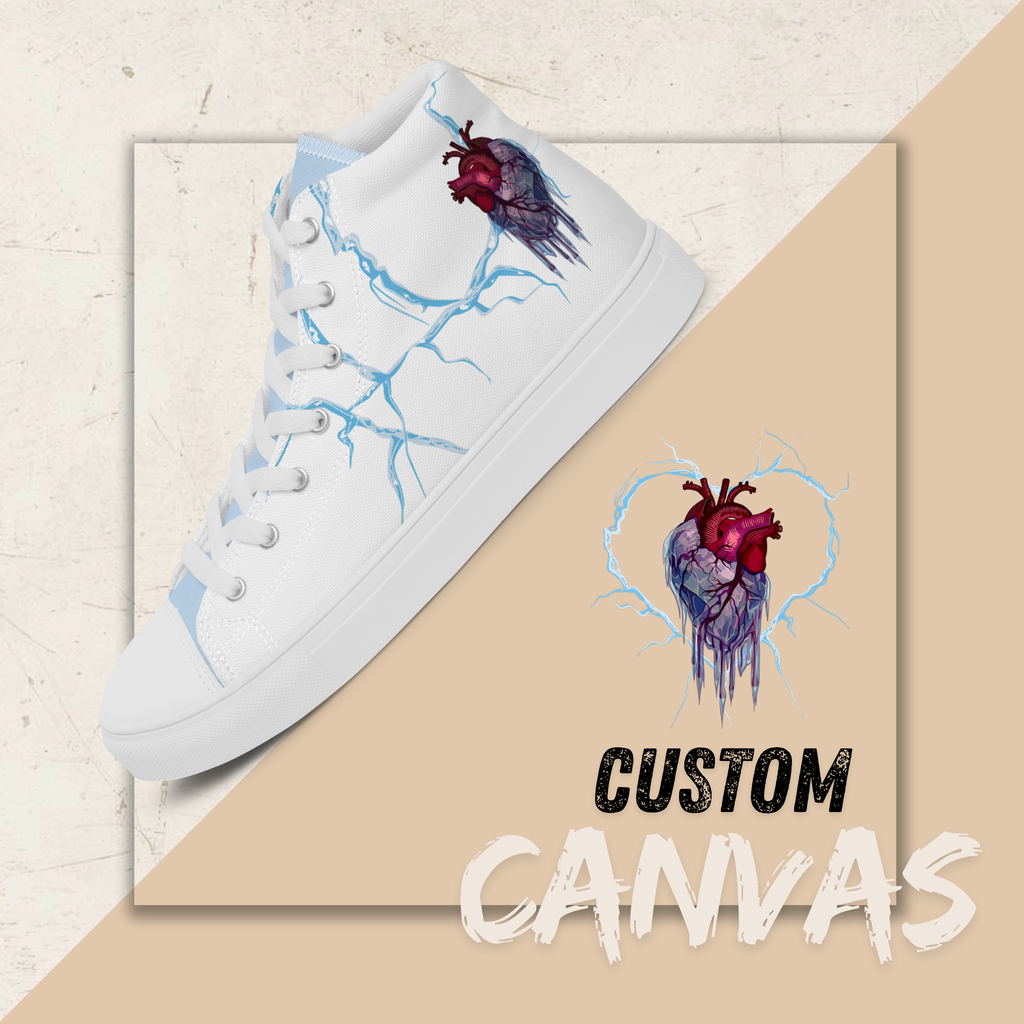 Women's High Top Canvas Shoes | Ink & Fable Apparel | Frozen Heart