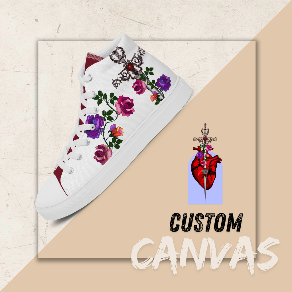 Women's High Top Canvas Shoes | Ink & Fable Apparel | Locked Dagger