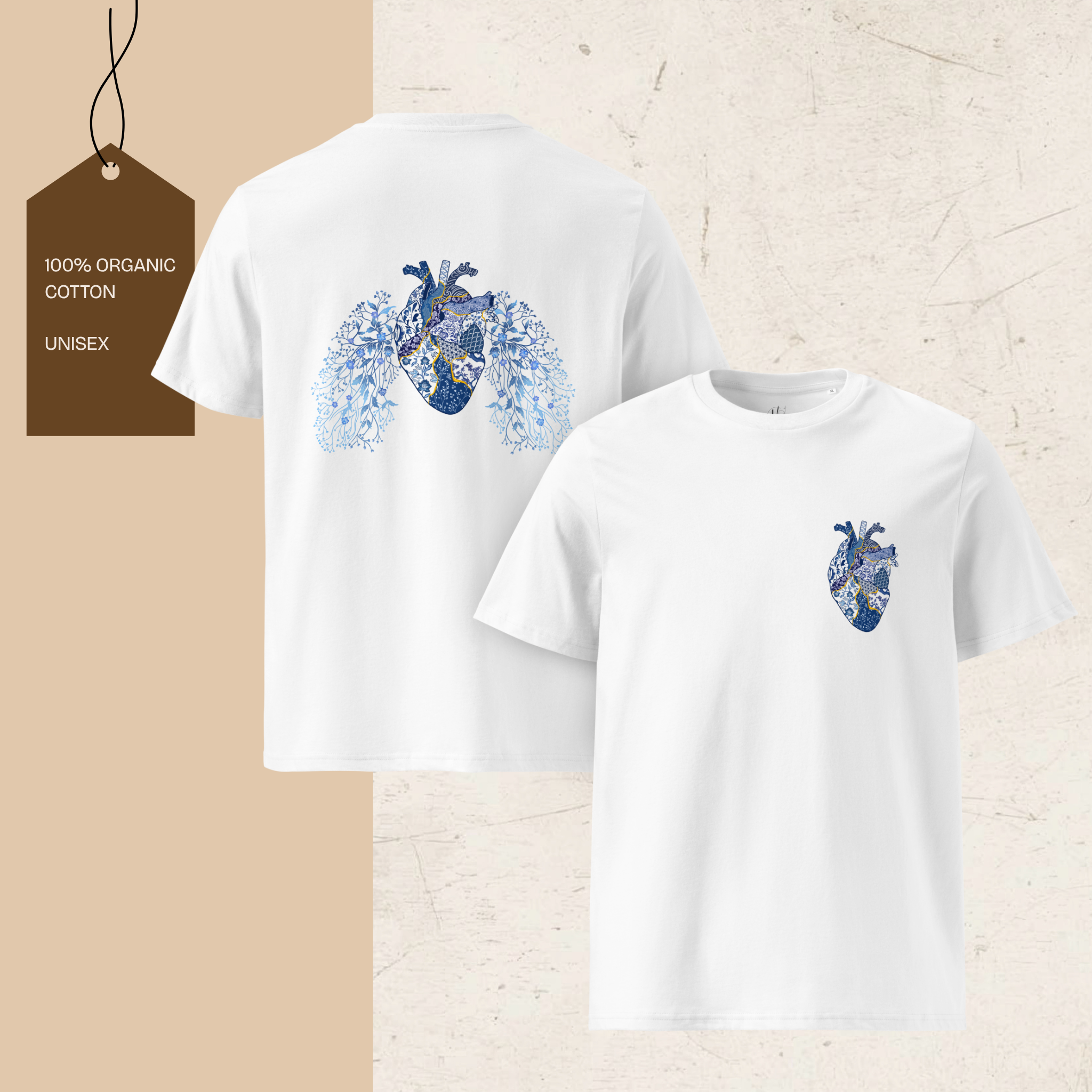 Kintsugi Heart Unisex Organic Cotton Graphic T-Shirt