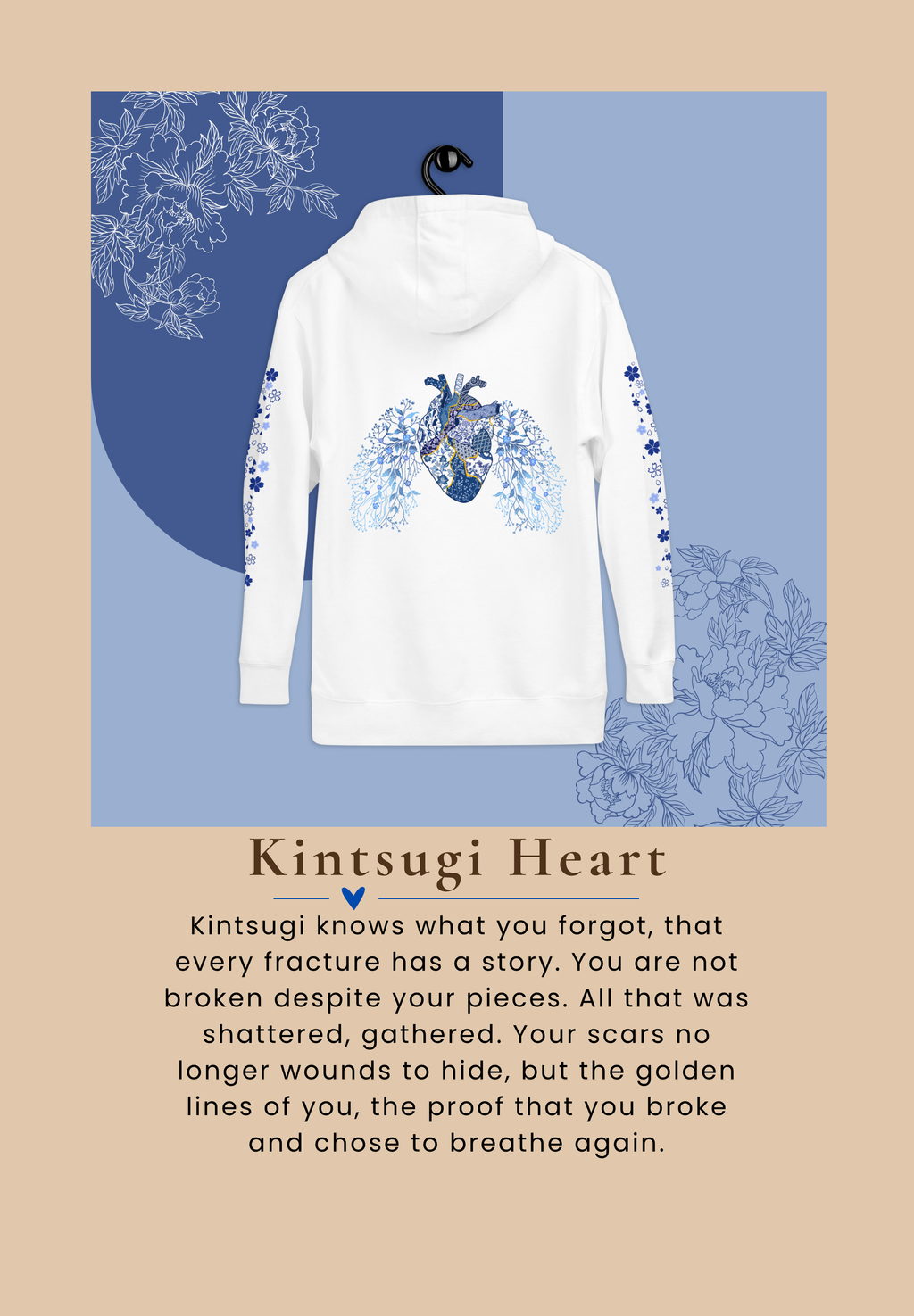 Kintsugi Heart | Artistic Hoodie | Ink & Fable Apparel