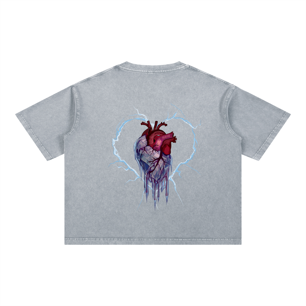 Kintsugi Heart Mineral Wash Boxy Cotton T-Shirt