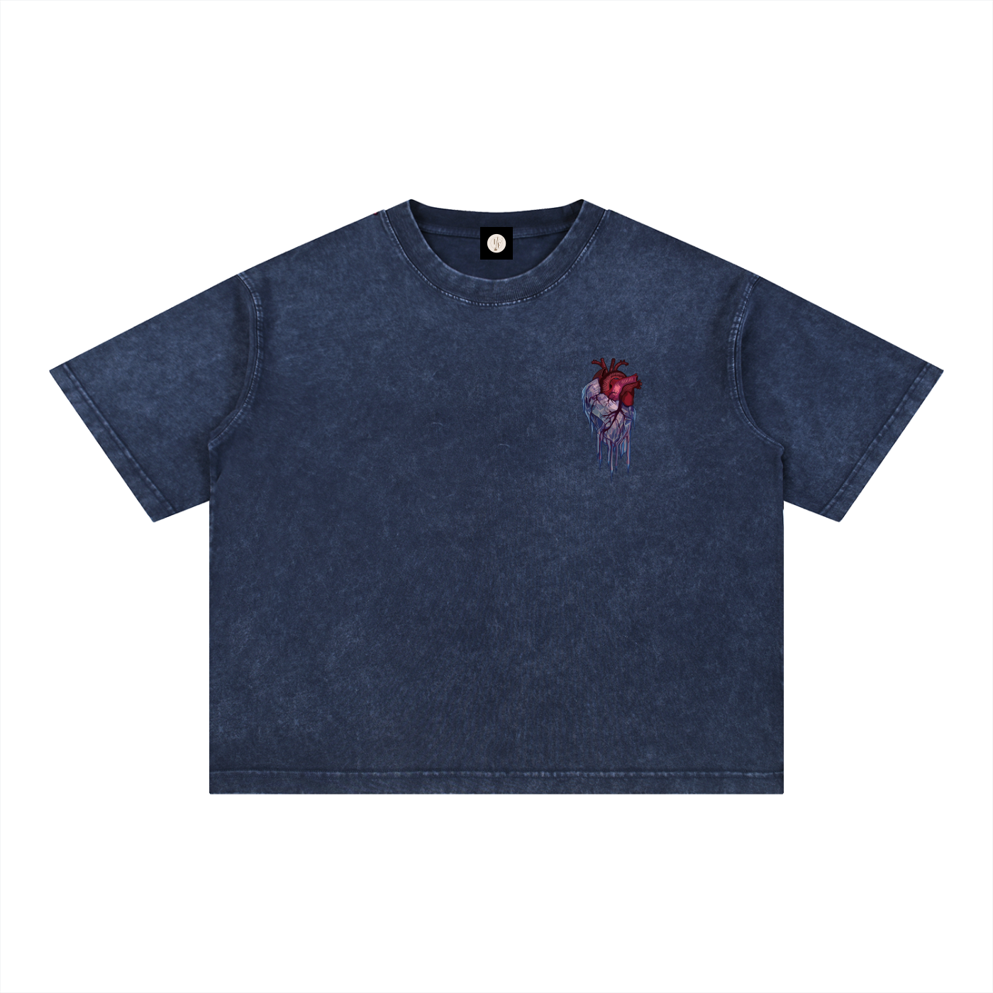 Frozen Heart Mineral Wash Boxy Cotton T-Shirt