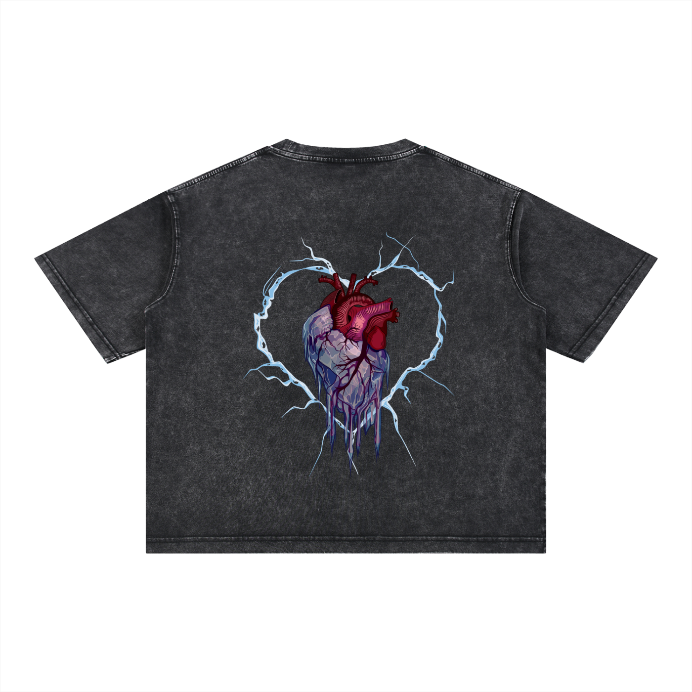Frozen Heart Mineral Wash Boxy Cotton T-Shirt