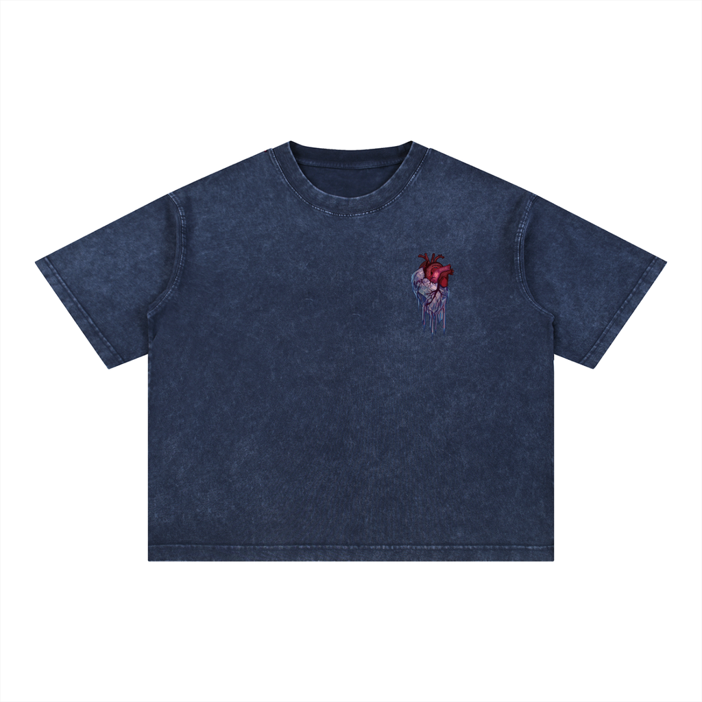 Kintsugi Heart Mineral Wash Boxy Cotton T-Shirt