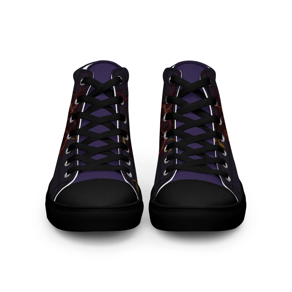 Men’s high top canvas shoes with lace-up front and padded collar