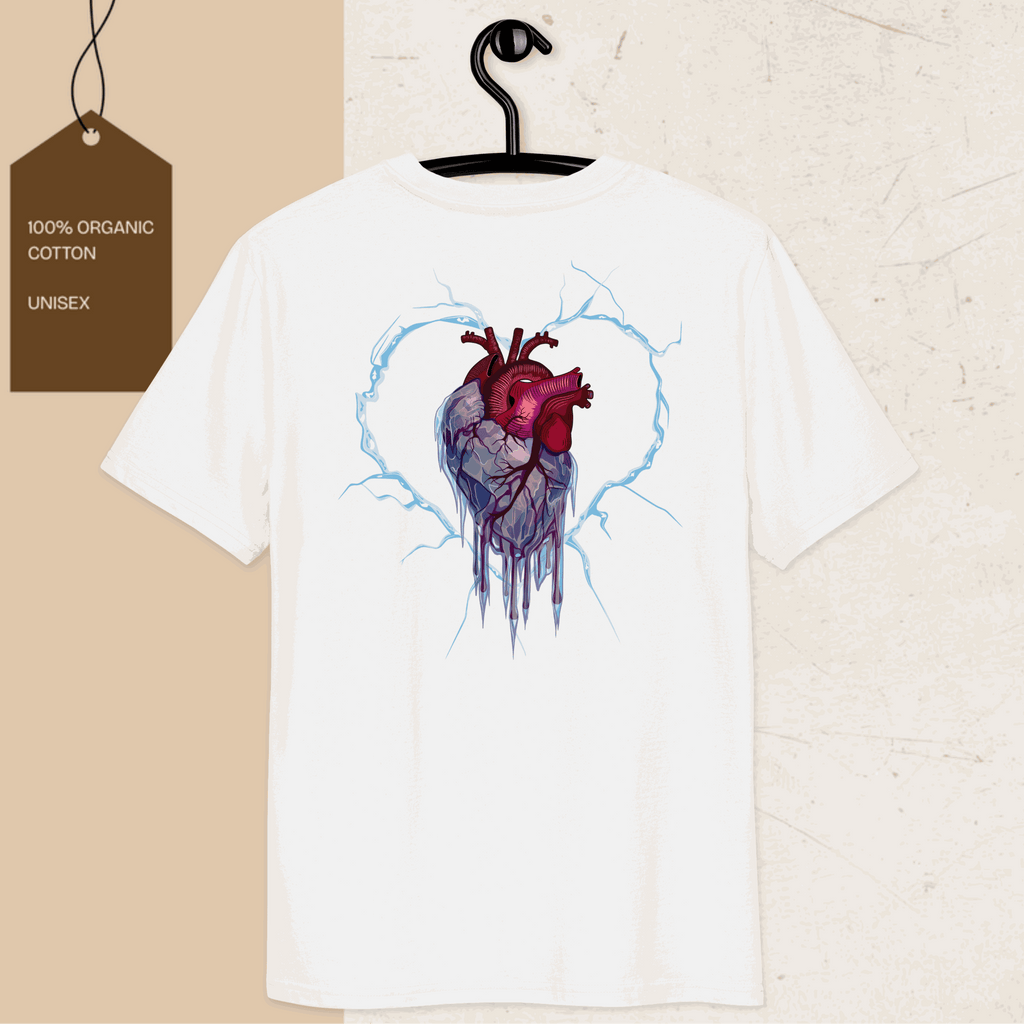 Frozen Heart graphic t-shirt made from 100% organic cotton with eco-friendly design and free delivery.