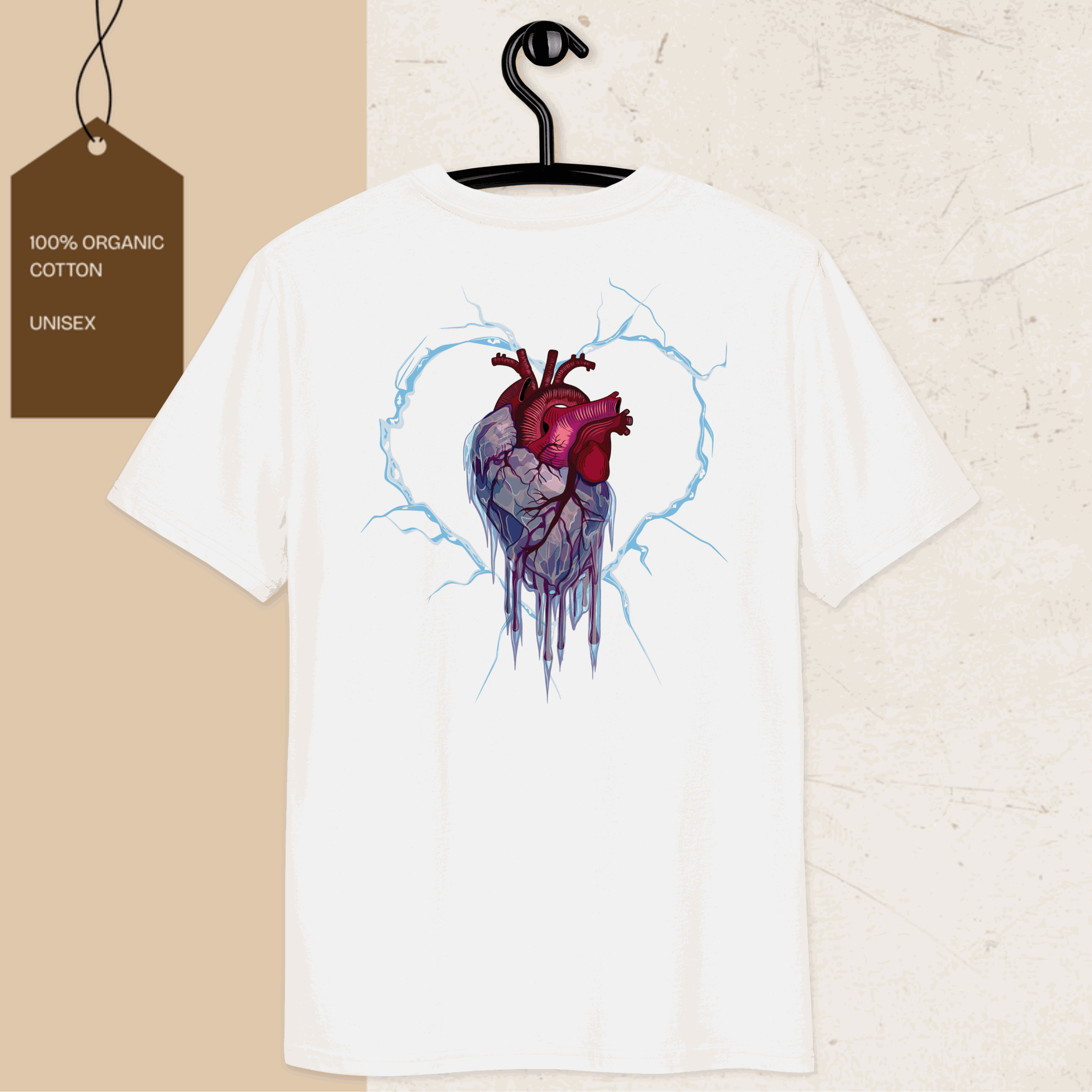 Frozen Heart graphic t-shirt made from 100% organic cotton with eco-friendly design and free delivery.