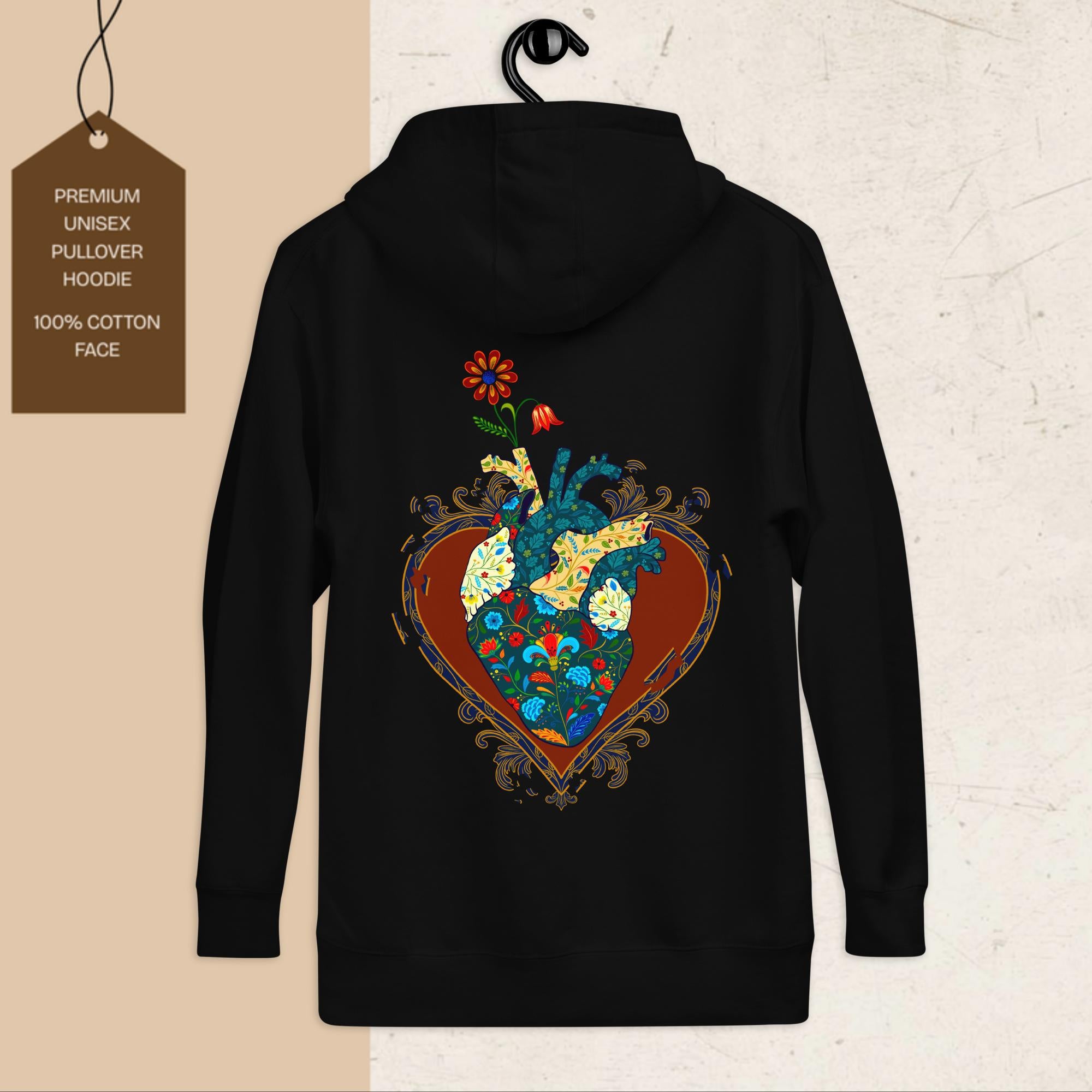 Cracks Beneath Beauty Literary Graphic Hoodie