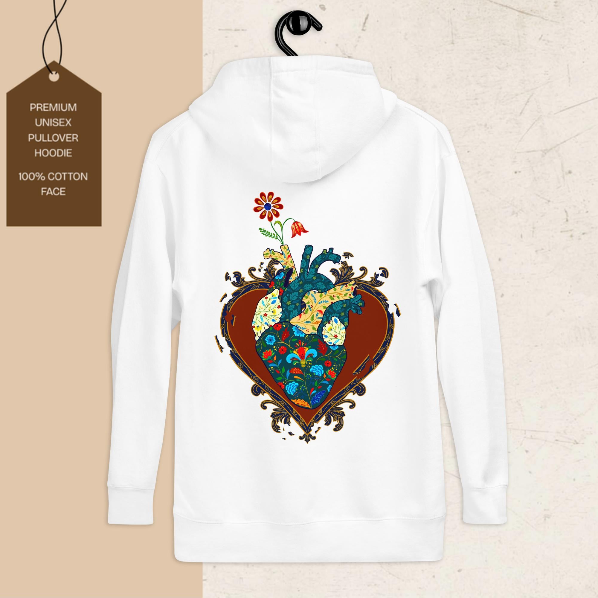 Cracks Beneath Beauty Literary Graphic Hoodie