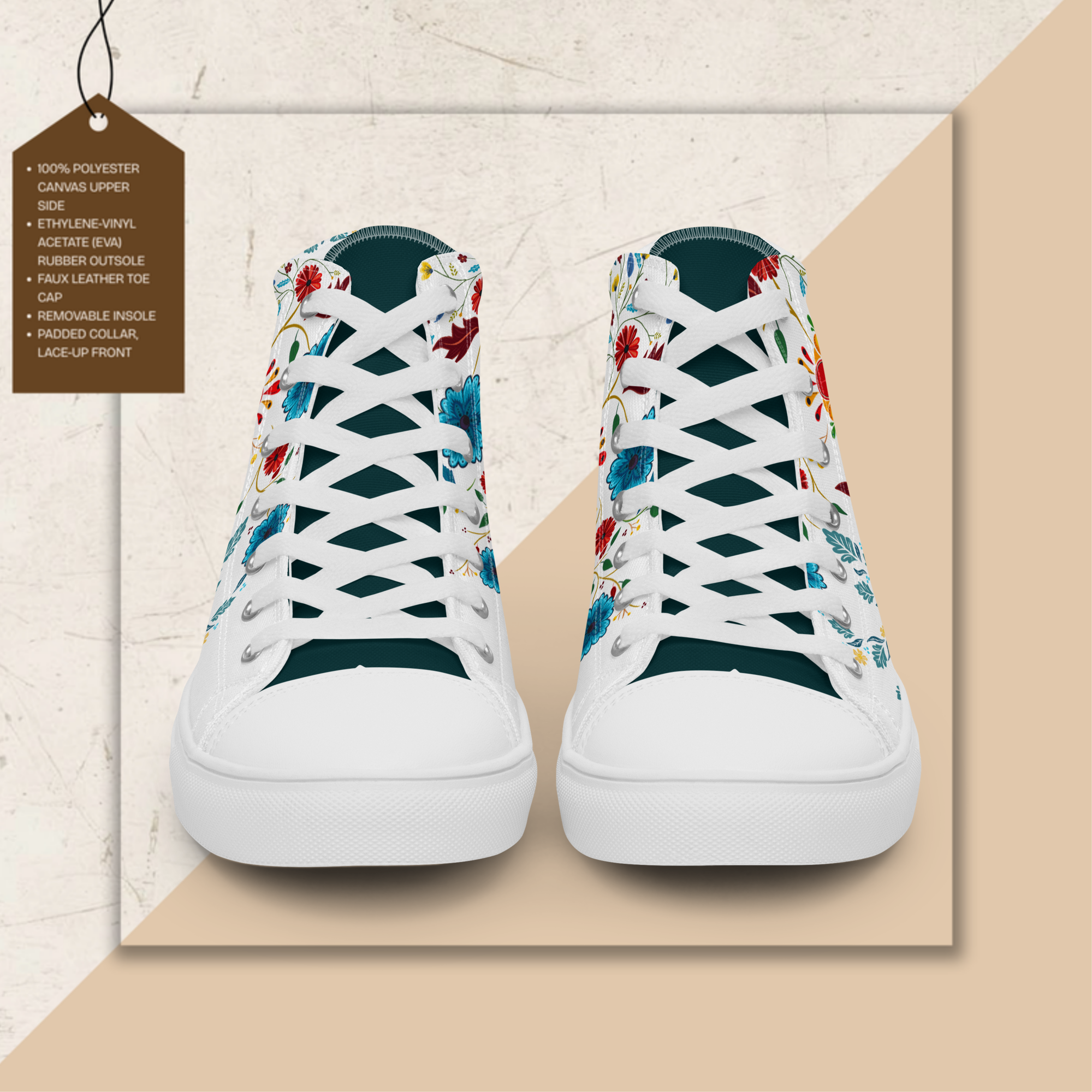 Women's High Top Canvas Shoes | Ink & Fable Apparel  | Cracks Beneath Beauty