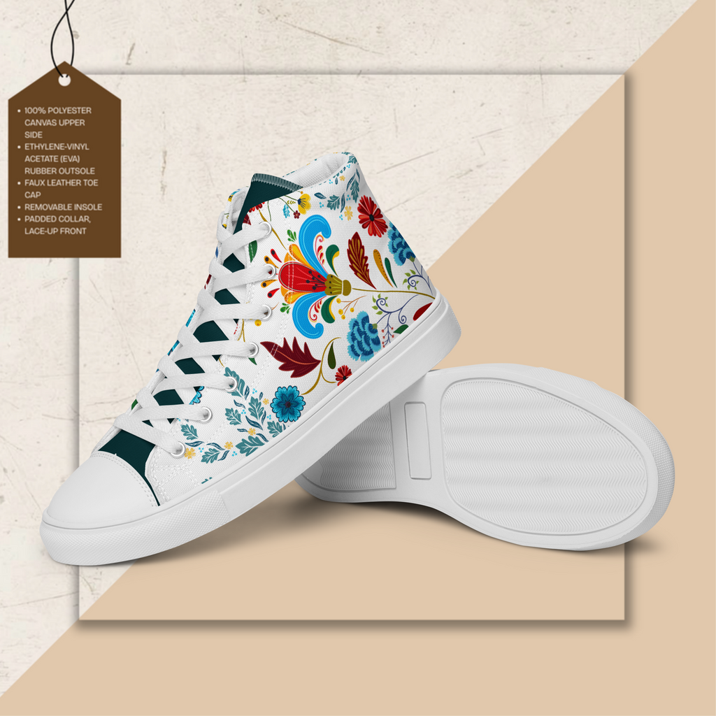 Women's High Top Canvas Shoes | Ink & Fable Apparel  | Cracks Beneath Beauty
