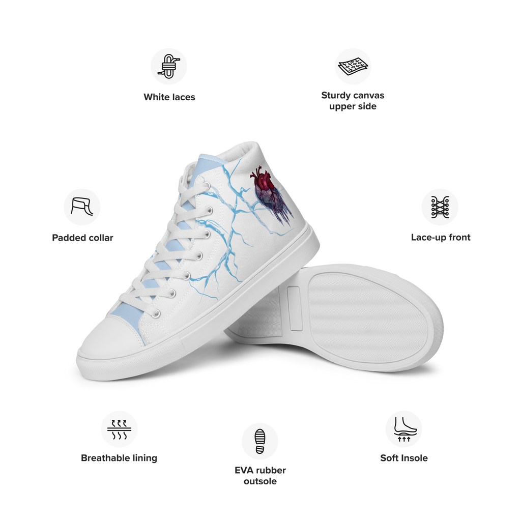 Women's High Top Canvas Shoes | Ink & Fable Apparel | Frozen Heart